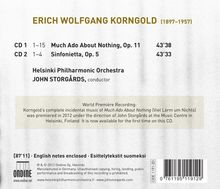 Erich Wolfgang Korngold (1897-1957): Much Ado about Nothing op.11 (Komplette Bühnenmusik), 2 CDs