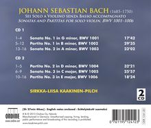 Johann Sebastian Bach (1685-1750): Sonaten &amp; Partiten für Violine BWV 1001-1006, 2 CDs