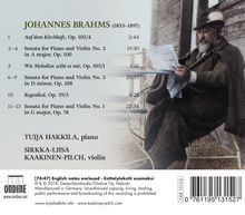 Johannes Brahms (1833-1897): Sonaten für Violine &amp; Klavier Nr.1-3, CD