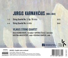Jurgis Karnavicius (1884-1941): Streichquartette Nr.3 &amp; 4, CD