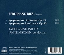 Ferdinand Ries (1784-1838): Symphonien Nr.1 &amp; 2, CD