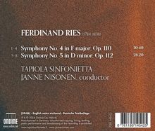 Ferdinand Ries (1784-1838): Symphonien Nr.4 &amp; 5, CD