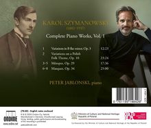 "Karol Szymanowski (1882–1937) Complete Piano Works, Vol. 1. Peter Jablonski, piano. Texte zu Variationen und Mètopes."