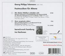 Georg Philipp Telemann (1681-1767): Festmusiken für Altona "Die dicken Wolken scheiden sich" TVWV deest (1760), CD