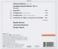 Johann Kuhnau (1660-1722): Sämtliche geistliche Werke Vol.3 (Weihnachtskantaten), CD