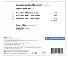 Leopold Kozeluch (1747-1818): Klaviertrios P.IX:Nr.8,11,12, CD