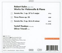 Robert Kahn (1865-1951): Cellosonaten Nr.1 F-Dur op.37 &amp; Nr.2 d-moll op.56, CD