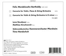 Felix Mendelssohn Bartholdy (1809-1847): Konzert d-moll für Violine,Klavier,Orchester, CD