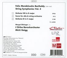 Felix Mendelssohn Bartholdy (1809-1847): Streichersymphonien Vol.3, CD