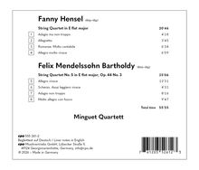 "Fanny Hensel: String Quartet in E flat major. Felix Mendelssohn Bartholdy: String Quartet No. 5. Minguet Quartett."