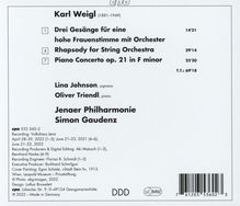 Karl Weigl (1881-1949): Klavierkonzert f-moll op.21, CD