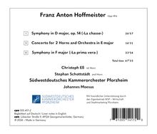 Franz Anton Hoffmeister (1754-1812): Konzert Nr.1 E-Dur für 2 Hörner &amp; Orchester, CD