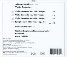 Johann Stamitz (1717-1757): Violinkonzerte Nr.2-4, CD