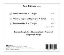 Paul Büttner (1870-1943): Symphonie Nr.2 G-Dur, CD