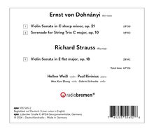 Ernst von Dohnanyi (1877-1960): Sonate für Violine &amp; Klavier op.21, CD