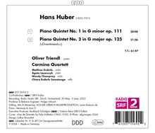 Hans Huber (1852-1921): Klavierquintette Nr.1 &amp; 2 (opp. 111 &amp; 125), CD