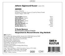 Johann Sigismund Kusser (1660-1727): Adonis (Oper in 3 Akten), 2 CDs