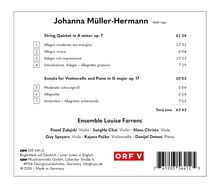 "Johanna Müller-Hermann 1868–1941. String Quintet in A minor op. 7, Sonata for Violoncello and Piano in G major op. 17. Ensemble Louise Farrenc."