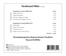 Ferdinand Hiller, Symphonien in e-Moll und C-Dur, Brandenburgisches Staatsorchester Frankfurt, Howard Griffiths.