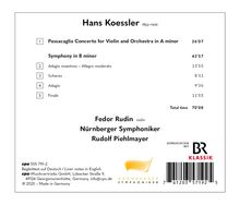 Titel: Hans Koessler, Stücke mit Laufzeiten. Fedor Rudin, Nürnberger Symphoniker, Rudolf Piehlmayer. Logos: Nürnberger Symphoniker, BR Klassik.