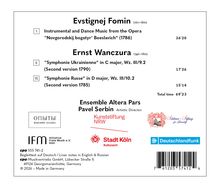 Evstignej Fomin und Ernst Wanczura, Instrumental- und Tanzmusik, Symphonien. Ensemble Altera Pars, Pavel Serbin. Verschiedene Logos.