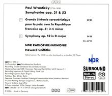 Paul Wranitzky (1756-1808): Symphonien opp.31 &amp; 52, Super Audio CD