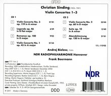 Christian Sinding (1856-1941): Violinkonzerte Nr.1-3, 2 CDs