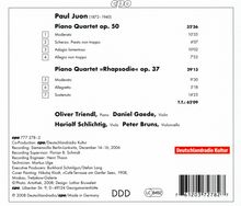Paul Juon (1872-1940): Klavierquartette op.37 &amp; op.50, CD