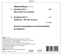 Natanael Berg (1879-1957): Symphonien Nr.1 &amp; 2, CD