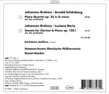Johannes Brahms (1833-1897): Klavierquartett op.25 (in der Bearbeitung von Schönberg), CD