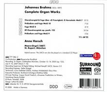 Johannes Brahms (1833-1897): Orgelwerke, Super Audio CD