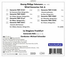 Georg Philipp Telemann (1681-1767): Bläserkonzerte Vol.6, CD