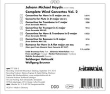 Michael Haydn (1737-1806): Sämtliche Bläserkonzerte Vol.2, CD