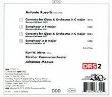 Antonio Rosetti (1750-1792): Oboenkonzerte C-Dur (Murray C29 &amp; C30/Kaul III 27 &amp; 32), CD