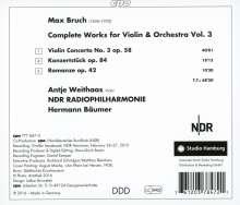 Max Bruch (1838-1920): Sämtliche Werke für Violine &amp; Orchester Vol.3, CD