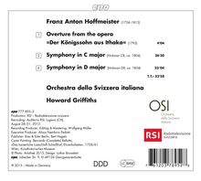 Franz Anton Hoffmeister (1754-1812): Symphonien C-Dur &amp; D-Dur (Hickmann C8 &amp; D8), CD