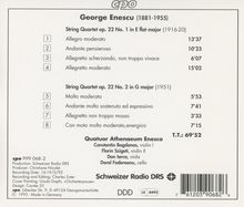 George Enescu (1881-1955): Streichquartette Nr.1 &amp; 2 (op.22 Nr.1 &amp; 2), CD