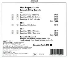Max Reger (1873-1916): Sämtliche Streichquartette, 3 CDs