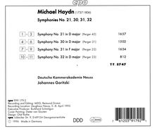 Michael Haydn (1737-1806): Symphonien Nr.21,30-32, CD