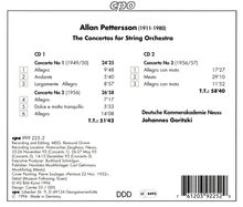 Allan Pettersson (1911-1980): Streicherkonzerte Nr.1-3, 2 CDs