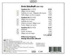 Erwin Schulhoff (1894-1942): Symphonien Nr.1-3, CD