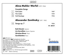 Alma Mahler-Werfel (1879-1964): Sämtliche Klavierlieder, CD