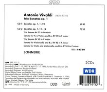 Antonio Vivaldi (1678-1741): Sonaten für 2 Violinen &amp; Bc op.1 Nr.1-12, 2 CDs