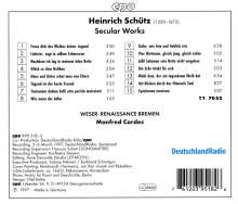 Heinrich Schütz (1585-1672): Weltliche Werke, CD