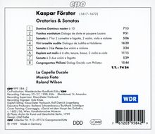 Kaspar Förster (1616-1673): Oratorien, CD