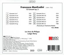 Francesco Onofrio Manfredini (1684-1762): Concerti op.3 Nr.1-12 (mit dem "Weihnachtskonzert" op.3 Nr.12), CD