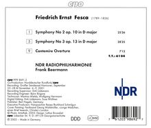 Friedrich Ernst Fesca (1789-1826): Symphonien Nr.2 &amp; 3, CD