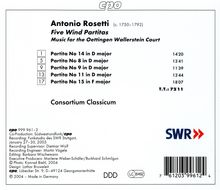 Antonio Rosetti (1750-1792): Partiten für Bläser Nr.8,9,11,14,15, CD