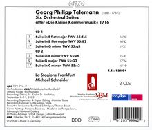Georg Philipp Telemann (1681-1767): 6 Orchestersuiten nach "Die kleine Kammermusik 1716", 2 CDs