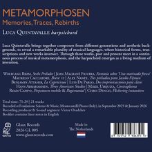 "METAMORPHOSEN Memories, Traces, Rebirths; Luca Quintavalle harpsichord; Composers: Wolfgang Rihm, Joan Magrané Figuera, etc."